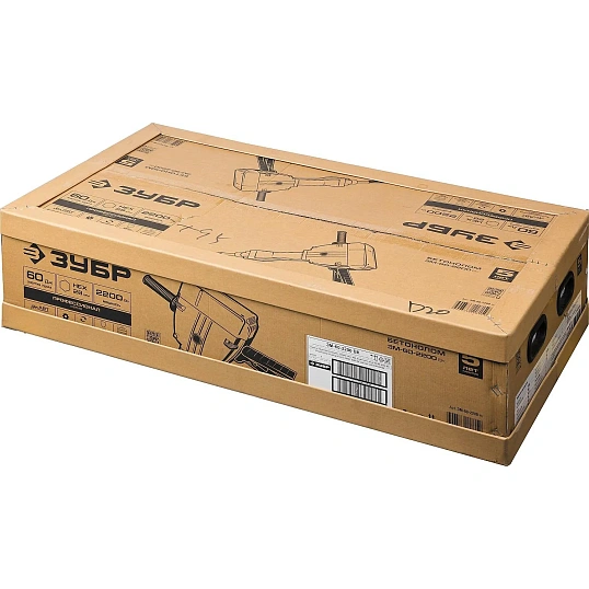 Отбойный молоток ЗУБР ЗМ-60-2200 ВК, HEX28, 60 Дж, 1500 Вт