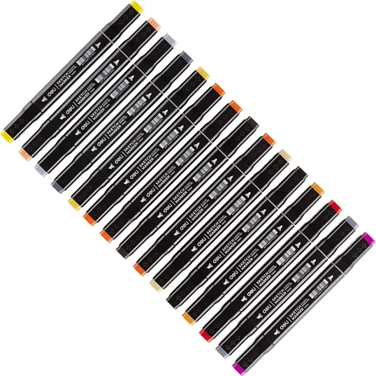 Набор маркеров для скетчинга Deli 30цв, двухстор., E70806-30