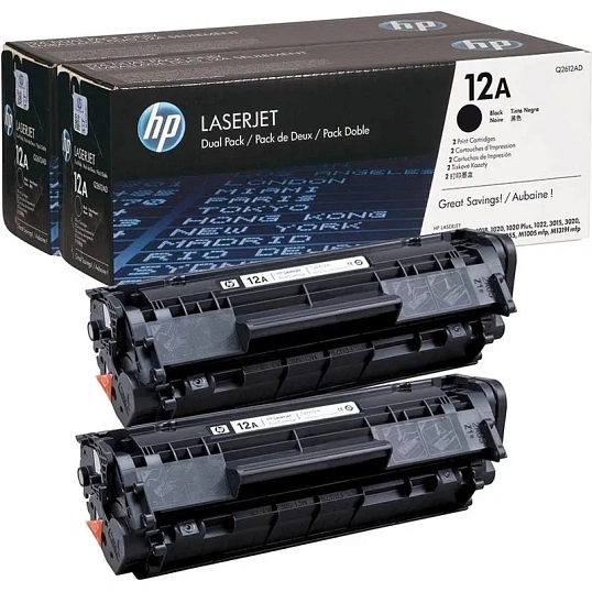 Картридж лазерный HP 12A Q2612AF чер. для LJ 1010 (2шт/уп)