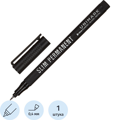 Маркер перманентный BrunoVisconti  ДЛЯ CD UNIMARK SLIM черный 22-0028