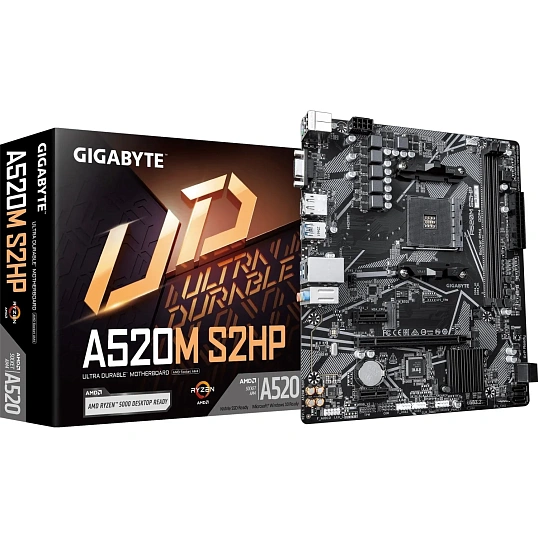 Материнская плата Gigabyte A520M S2HP A520, AM4, 2xDDR4, M-ATX