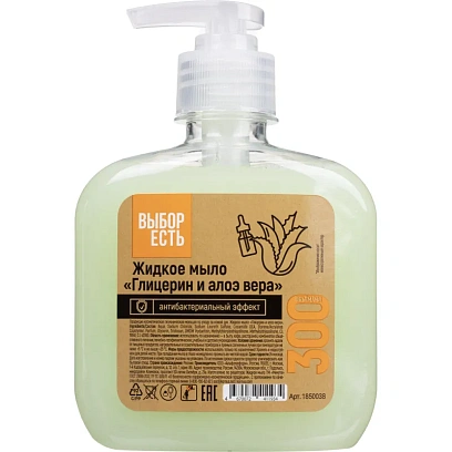 Мыло жидкое 'Выбор есть' Глицерин и алоэ вера антибактер. дозатор 300 мл