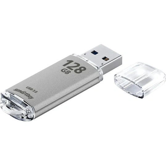 Флеш-память Smartbuy UFD 3.0/3.1 128GB V-Cut Silver (SB128GBVC-S3)