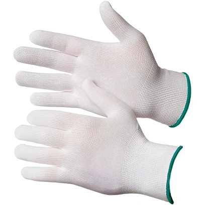Перчатки нейлон защитные Gward  NP1001 размер 9,L белые (12 пар/уп)
