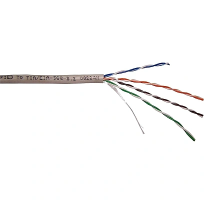 Кабель NewMax NM-UTP5E4PR-CCA 4 пары, Кат.5e, PVC, серый, 305 метров