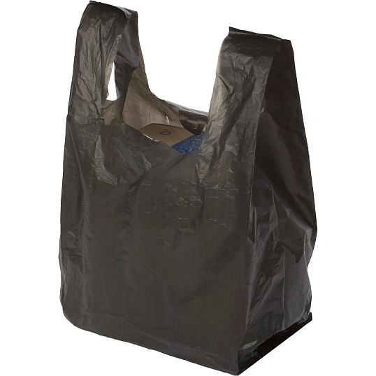 Пакет-майка УСИЛЕННЫЙ,ПНД, 40+18x70см,черный,30мкм, 100 шт/уп 