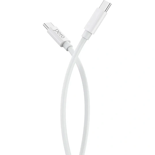 Кабель USB PERO DC-08 PD Type-C to Type-C, 1m, White