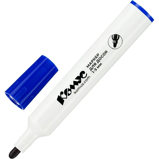 Набор маркеров для белых досок Комус 1-3мм, кругл. наконечник, 4цвета, ПВХ