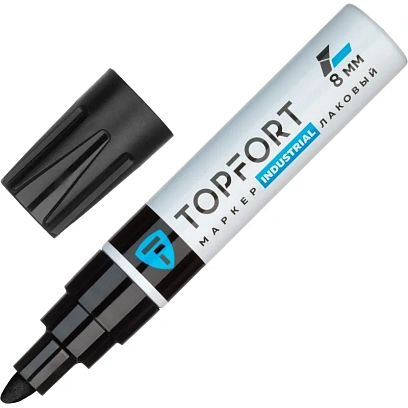 Маркер лаковый TOPFORT Industrial 8 мм черный