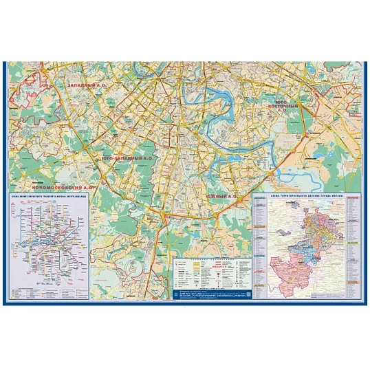 Карта настенная Москва соврем. с каждым домом 1:34тыс., КН123