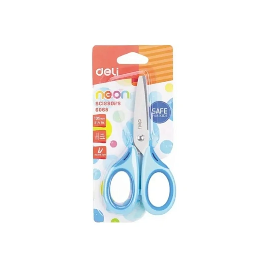 Ножницы детские Deli E6068 Neon 135мм сталь ассорти