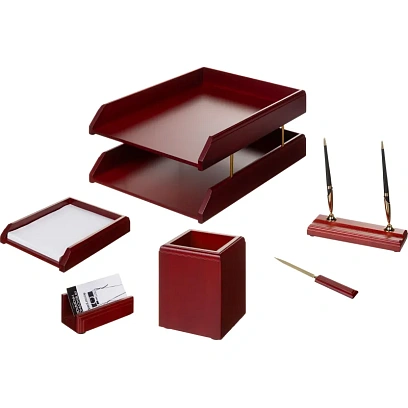 Набор настольный M6C-25A на 6 предметов из дерева, цвет: красное дерево