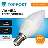 Лампа светодиодная Topfort E14 7W 4000K свеча