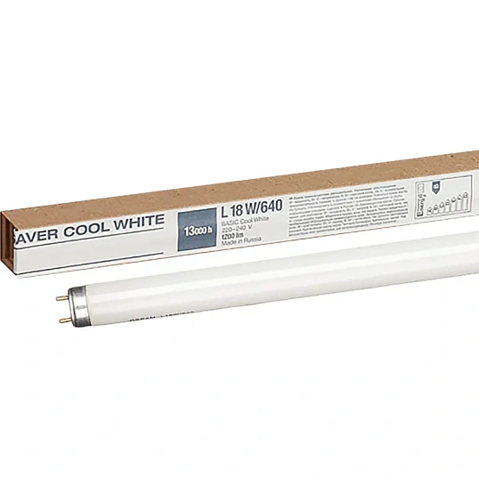 Лампа люминесцентная Osram люминесц. L 18W/640 G13 4000К хол.бел. 25шт/уп
