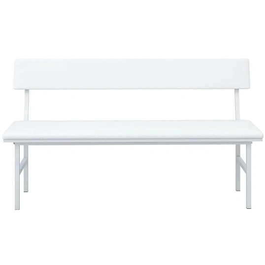 Банкетка MEG_со спинкой НУМЛ-МСК БЛ (код МСК-208) обивка белая