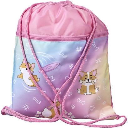 Мешок для обуви Комус Класс Corgi time, 330х420 мм, карман, МО-20-2