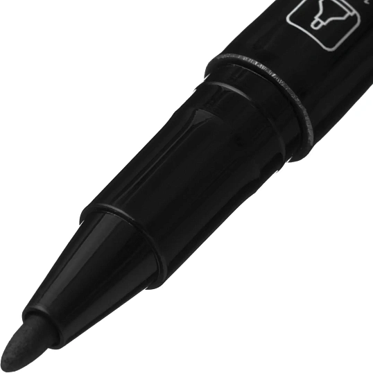 Маркер перманентный Attache 0,4/1мм черный, двусторонний, игольчатый/кругл