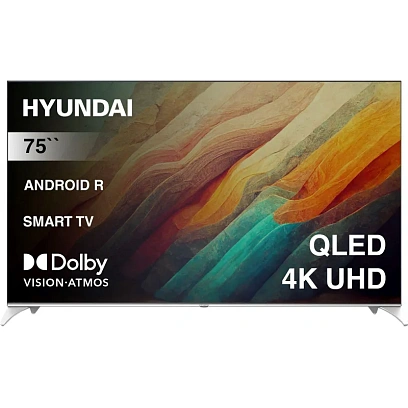Телевизор Hyundai H-LED75QBU7500, UHD, QLED, смарт (Android TV)