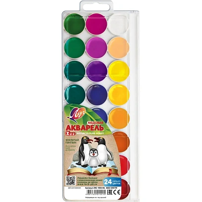 Краски акварельные Луч Zoo 24 цв  пласт упак б/кисти,  29С 1692-08