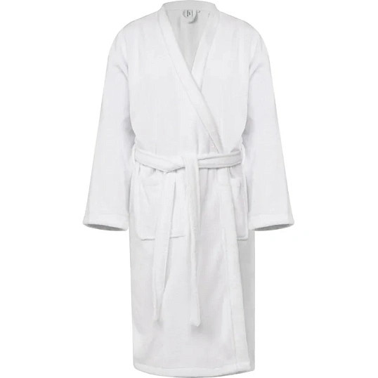 Халат банный микровелюр Luscan, 52, 300 гр/м2, Отель белый