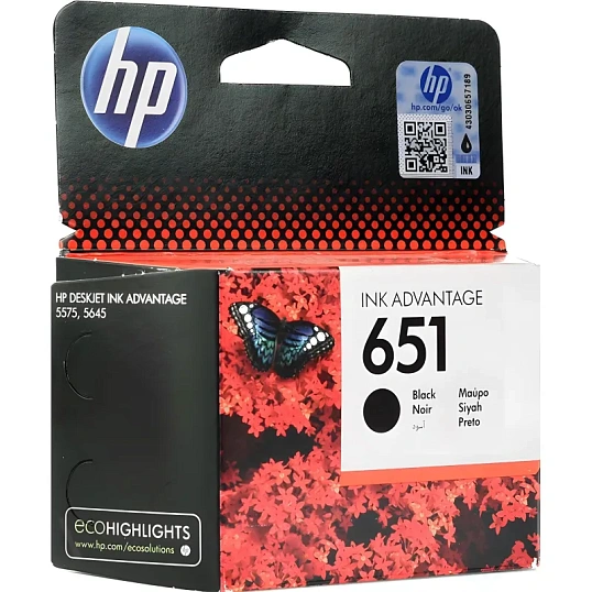 Картридж струйный HP 651 C2P10AE чер. для DJ 5575/5645