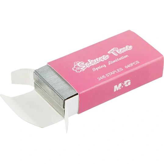 Степлер M&G Sakura N24/6, до 20 л., скобы в наб. в ассортименте, в блистере