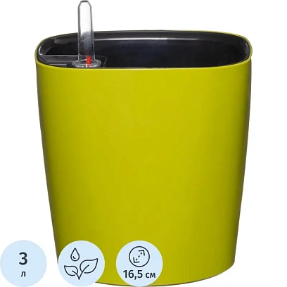 Горшок цветочный с автополивом КОМФОРТ 3л оливковый ПИ-21-6ТХ