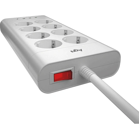 Сетевой фильтр AGNI 8р/2м,3USB,1TYPE-C 20W,белый(TP-FA4U8E-C-2m-white)