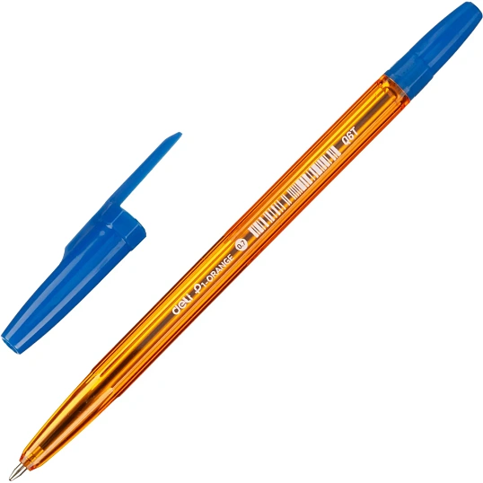 Ручка шариковая неавтомат. Deli P1-Orange EQ6T, пулев.нак,0.7мм,син.черн
