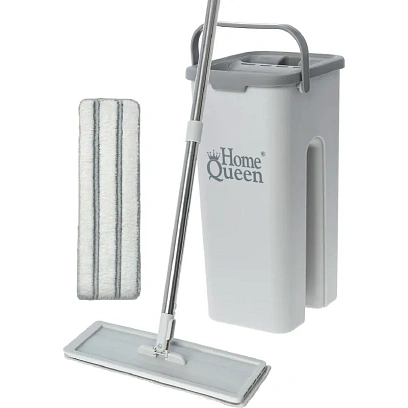 Комплект для уборки швабра плокая с ведром для отжима Compact 2, Home Queen