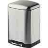 Ведро мусорное с педалью и доводчиком Luscan 12л,матов., прямоуг,нерж сталь