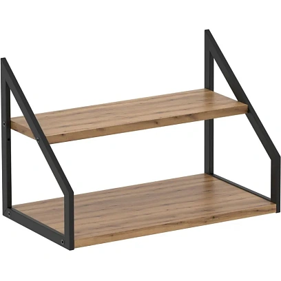 Полка TI_настен/настоль Комус Онега-8 250х450 мет чер/ЛДСП дуб вотан