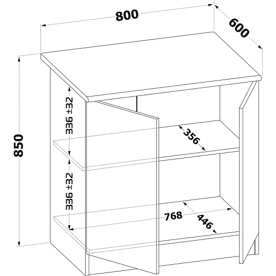Шкаф Сокол напольный ТК-08 800x600x850 Дуб Сонома