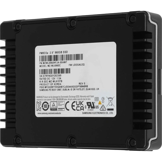 Жесткий диск SAMSUNG 960Gb PM9D3a 2.5 PCIe 5.0x4, NVMe(MZWL6960HFJA-00AW7)