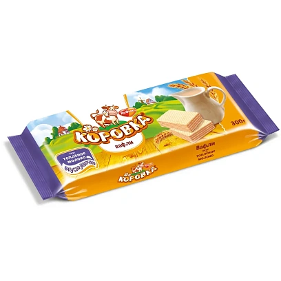 Вафли Коровка вкус топленое молоко, 300г