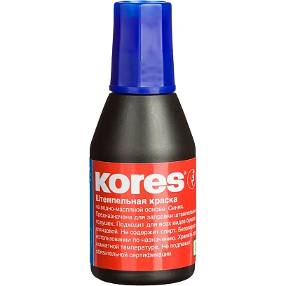 Краска штемпельная KORES синяя 71304
