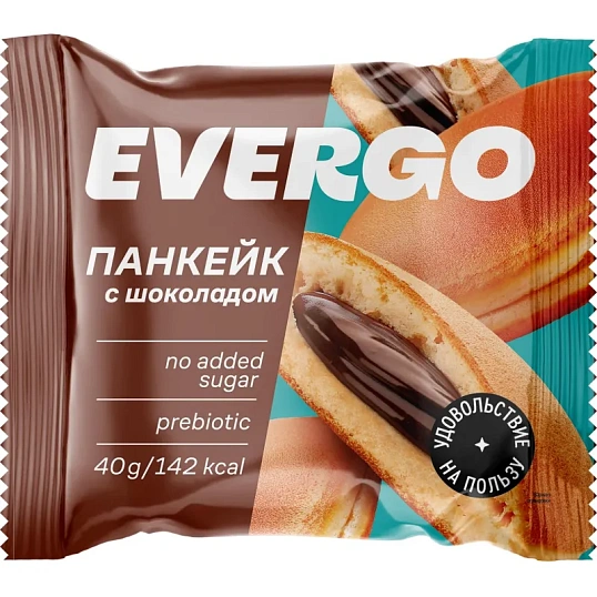 Печенье Панкейк EVERGO с шоколадной начинкой из какао 40гx10шт/уп (400г)