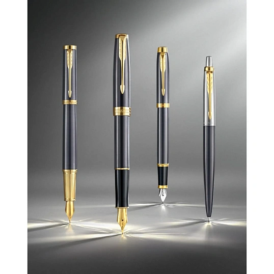 Ручка перьевая Parker IM Grey GT 0,8мм,синий, подарочная коробка, 2213776