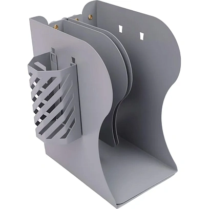 Подставка для книг и учебников раздвижная, со стаканом, серая