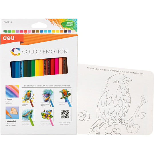 Карандаши цветные Deli Color Emotion EC00210 3-гран. липа 18цв/наб