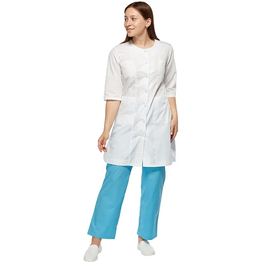 Халат для медицинского персонала жен. М20 ХЛ белый(р.44-46) 158-164