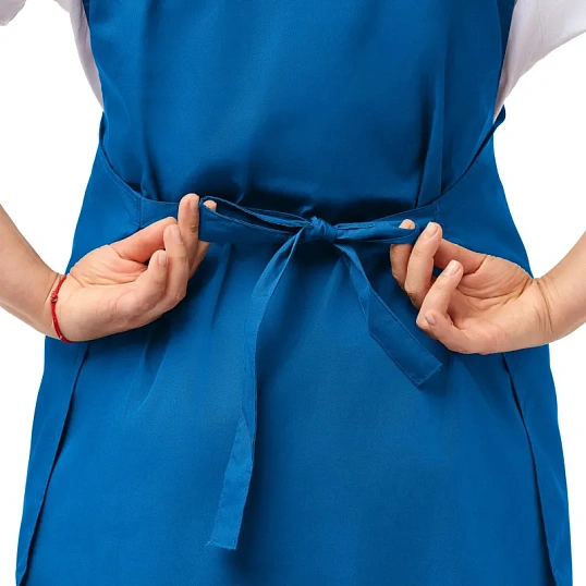 Фартук сарафан Маркет Профи с пилоткой всеразмерный цв. вас/бел