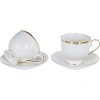 Набор чайный ГРАЦИЯ 2 чашки 220мл + 2 блюдца, NEW BONE CHINA, 101-01021