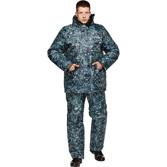 Костюм зимний Охранника с п/к КМФ цифра серый(р.60-62) 182-188