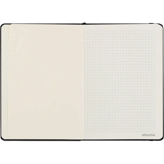 Бизнес-блокнот Attache А5(148x218мм), Эссэ,балакр,резин,клетка,черный,80 л