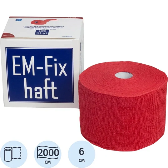 Бинт самофикс эласт 20м х 6см EM-FIX HAFT красный