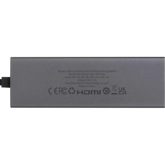 Разветвитель USB Baseus UltraJoy 6-Port Sp.Grey Type-C B00052807813-01