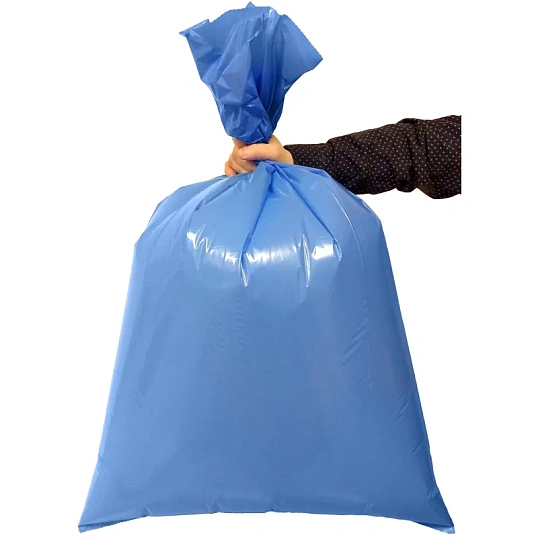 Мешки для мусора ПВД 120л 25мкм 10шт/рул синие 70х110см Акос