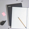 Бизнес-тетрадь А4 120л Attache гребень клетка пластик черн с тиснением