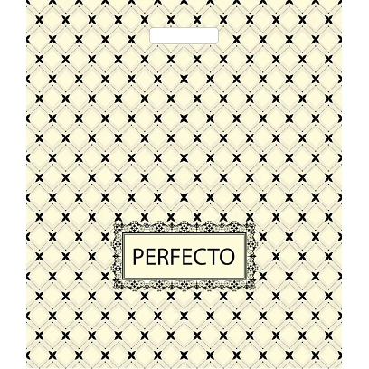 Пакет с вырубной ручкой Перфекто бежевый 42х48см 25шт/уп